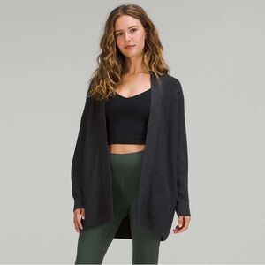 Lululemon Merino Wool-Blend Ribbed Long Wrap Sweater